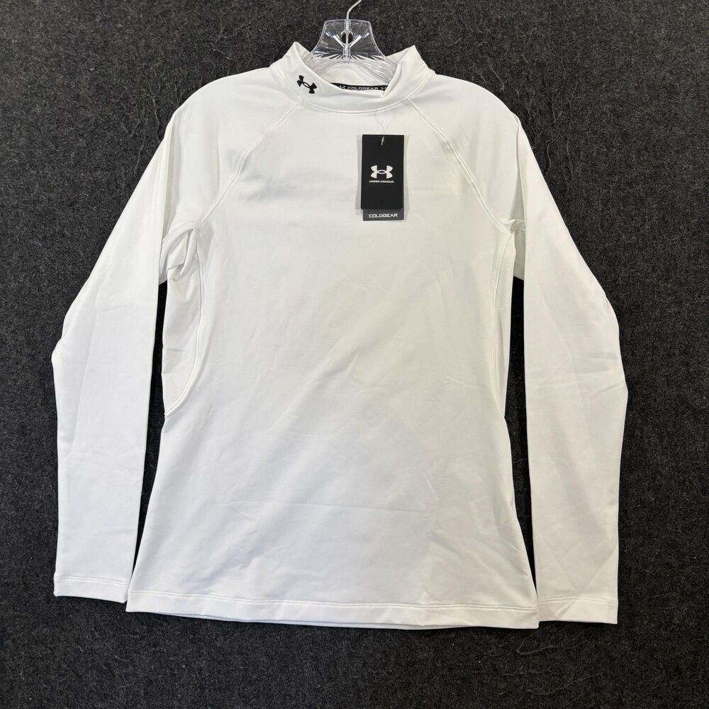 Under Armour ColdGear Base Layer Compression Shirt Women's Large White Mock Neck